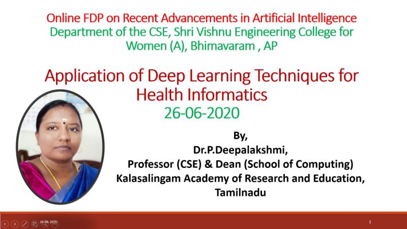 Application of Deep Learning Techniques for Health Informatics